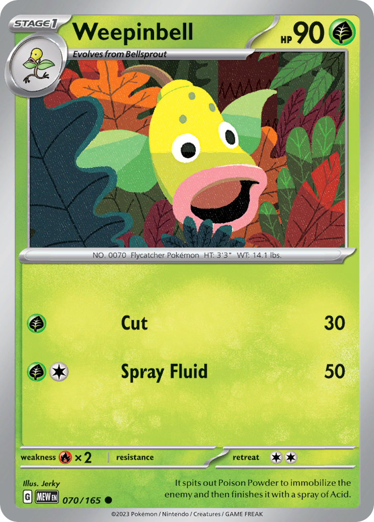 Weepinbell 70 Common card from 151