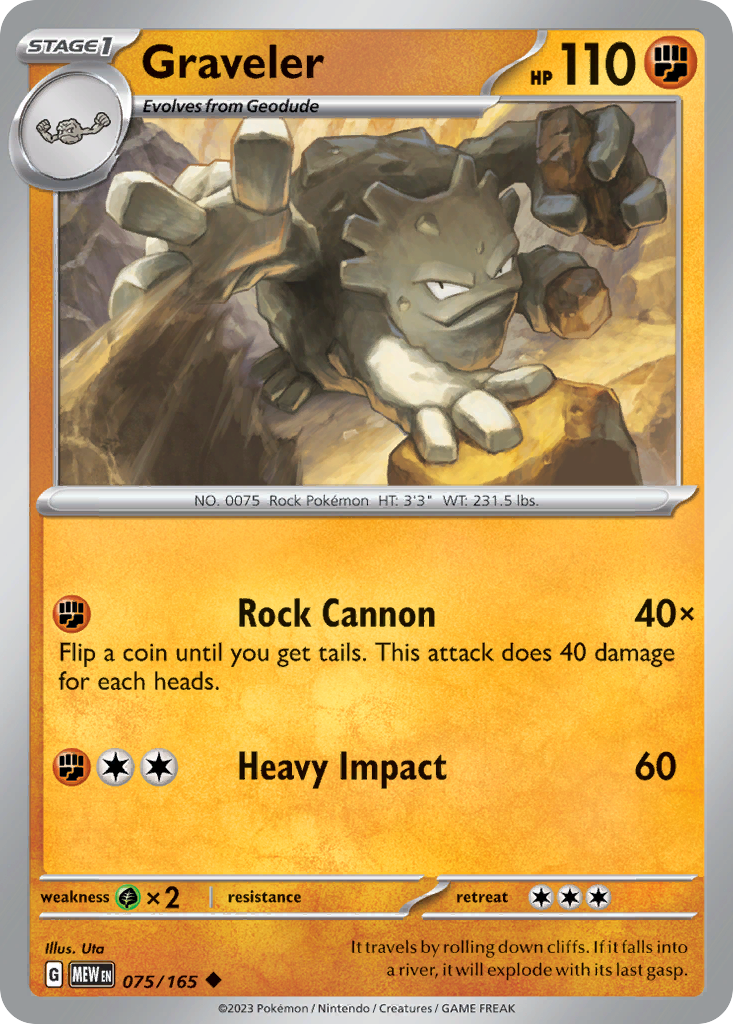 Graveler 75/165 Uncommon card from 151
