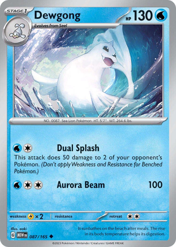 Dewgong 87/165 Uncommon card from 151