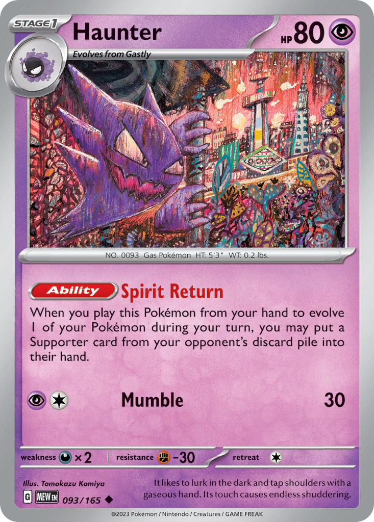 Haunter 93 Uncommon card from 151