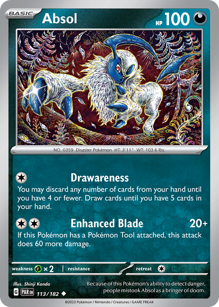 Absol 113 Uncommon card from Paradox Rift
