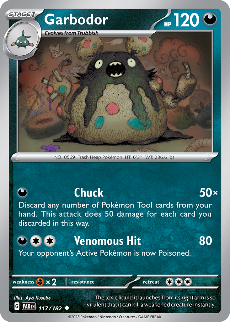 Garbodor 117 Uncommon card from Paradox Rift