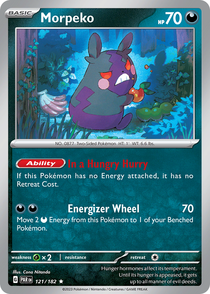 Morpeko 121 Rare card from Paradox Rift