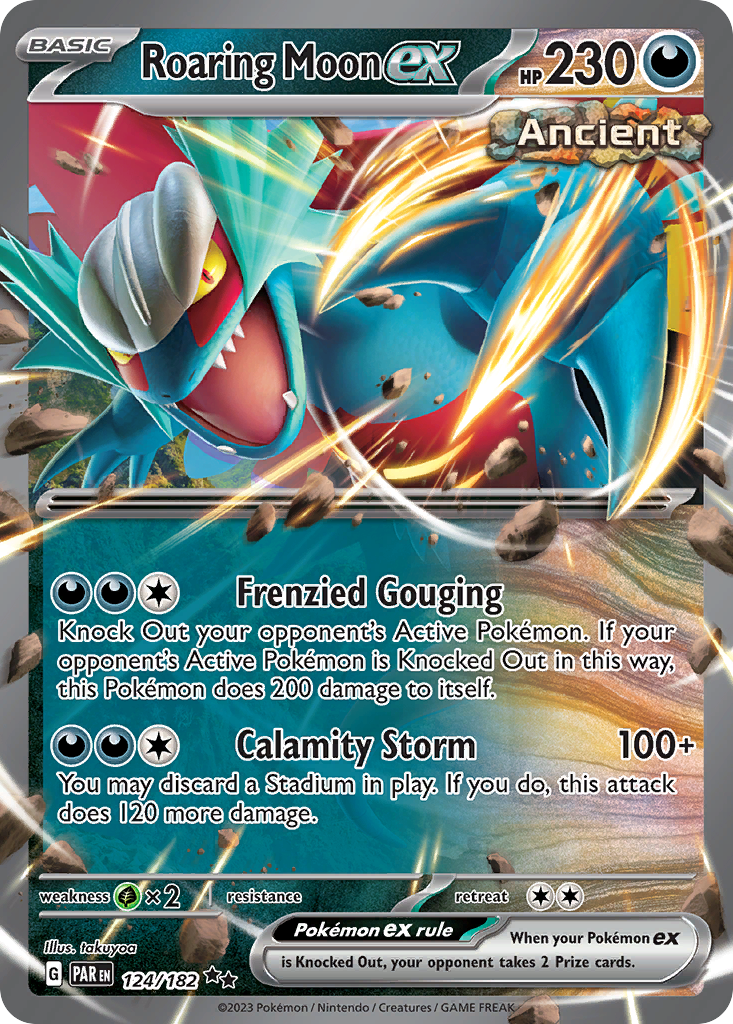 Roaring Moon ex 124 Double Rare card from Paradox Rift