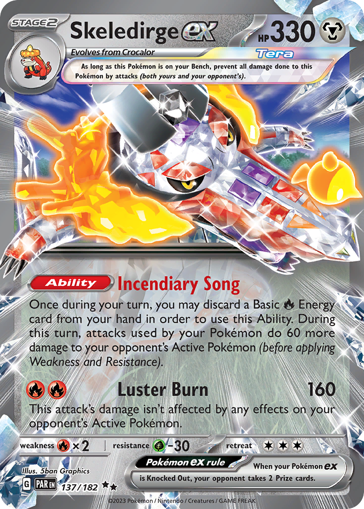 Skeledirge ex 137 Double Rare card from Paradox Rift