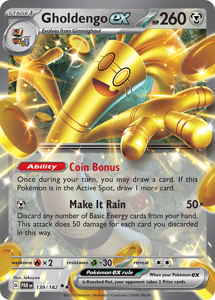 Gholdengo ex 139 Double Rare card from Paradox Rift
