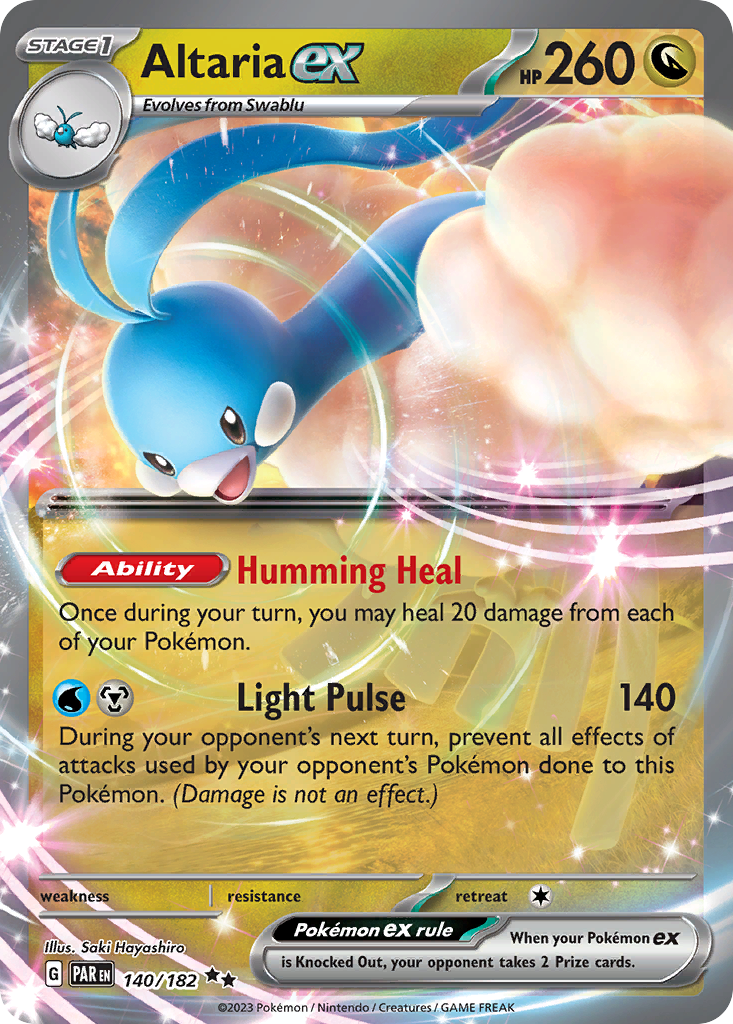 Altaria ex 140 Double Rare card from Paradox Rift