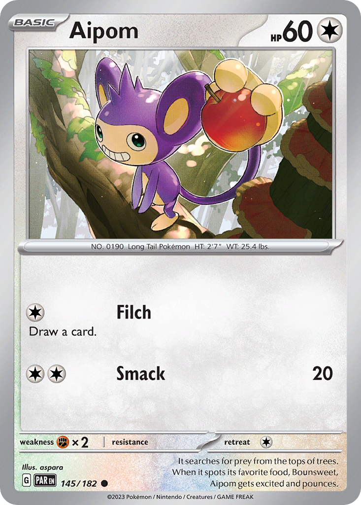 Aipom 145 Common card from Paradox Rift