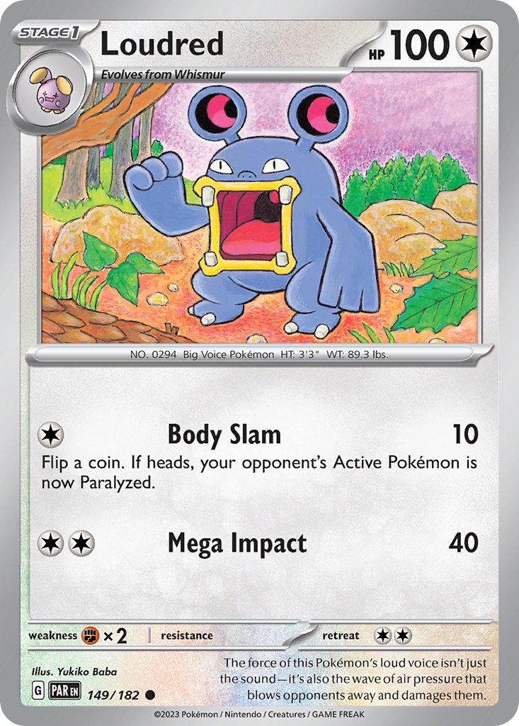 Loudred 149 Common card from Paradox Rift