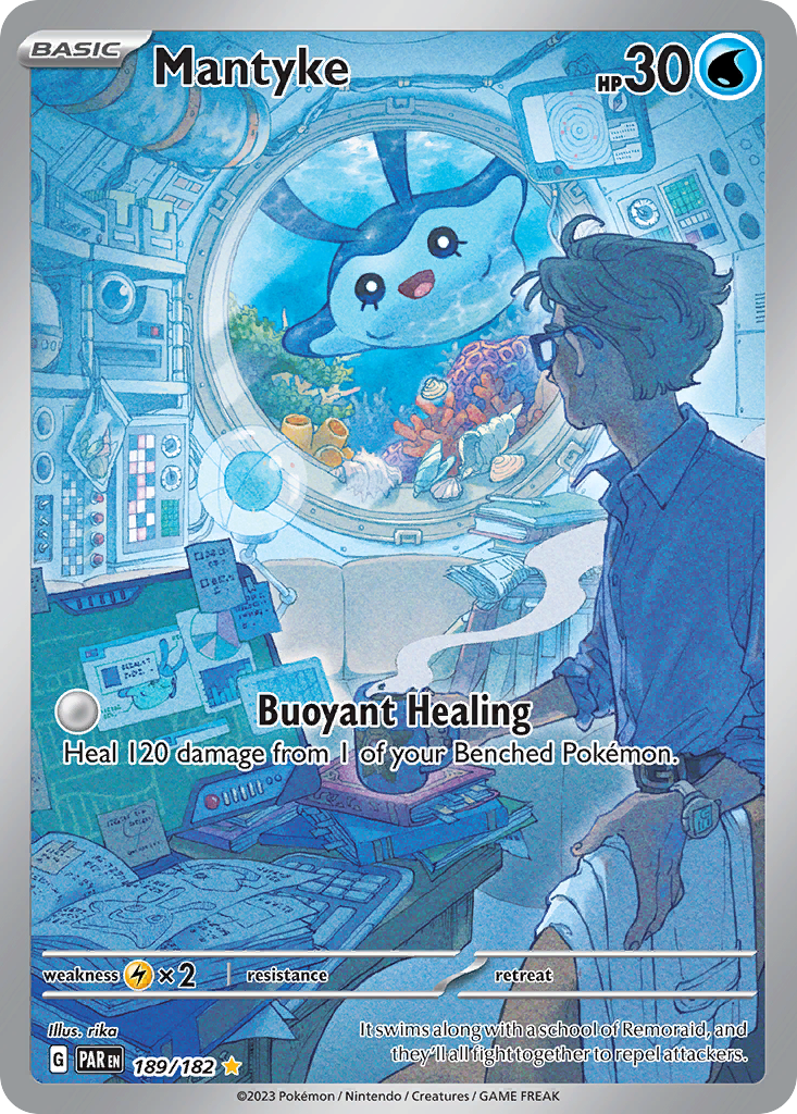 Mantyke 189 Illustration Rare card from Paradox Rift