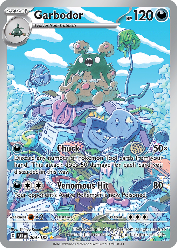 Garbodor 204 Illustration Rare card from Paradox Rift