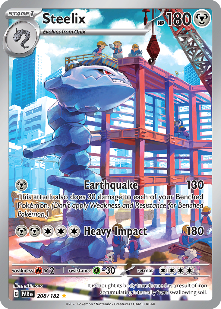 Steelix 208 Illustration Rare card from Paradox Rift