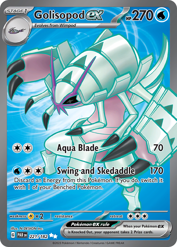 Golisopod ex 221/182 Ultra Rare card from Paradox Rift