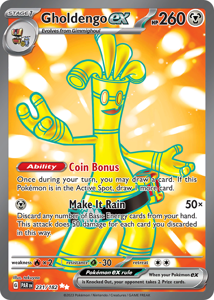 Gholdengo ex 231 Ultra Rare card from Paradox Rift