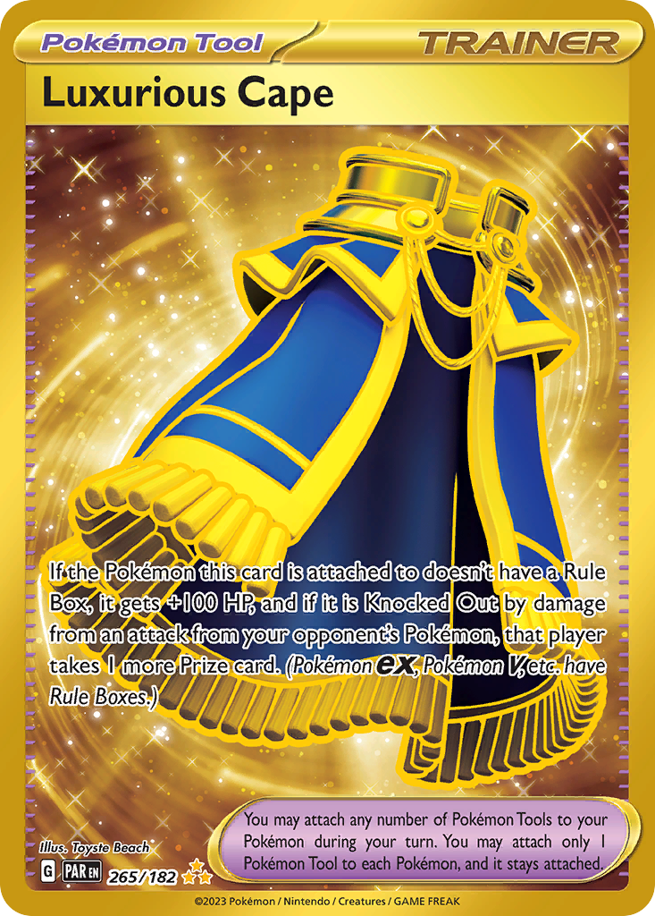Luxurious Cape 265/182 Hyper Rare card from Paradox Rift