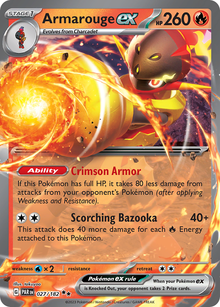 Armarouge ex 27 Double Rare card from Paradox Rift