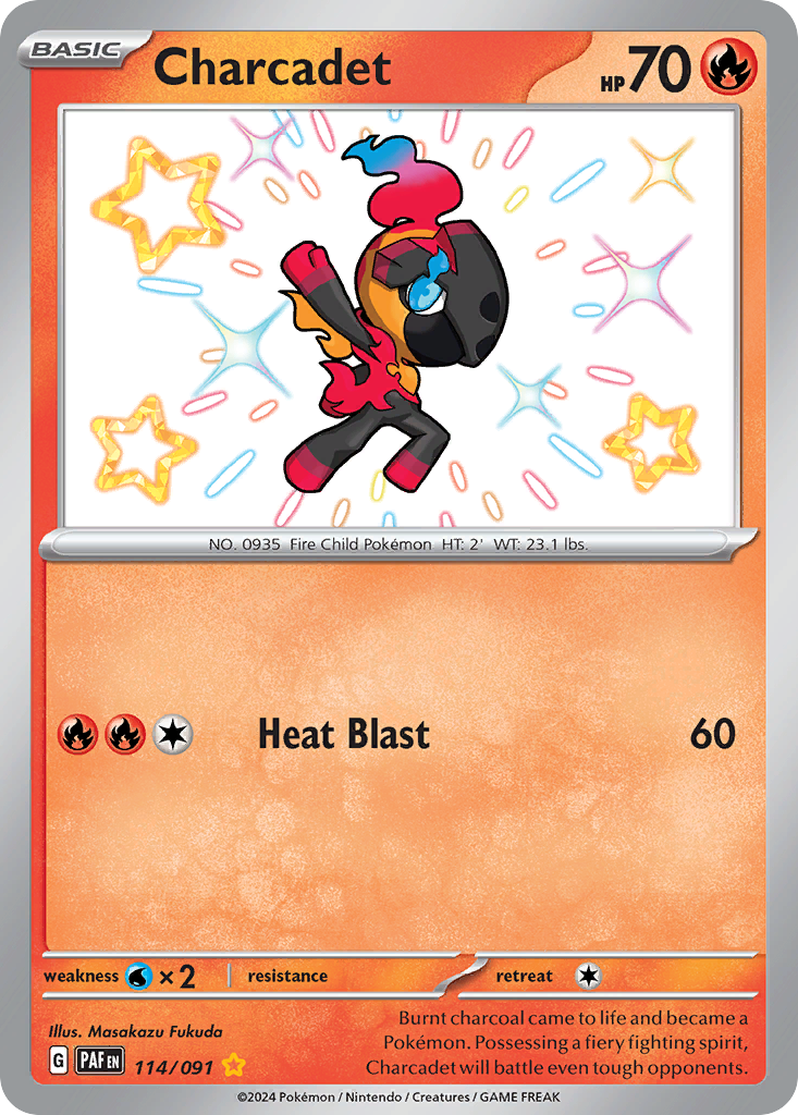 Charcadet 114 Shiny Rare card from Paldean Fates