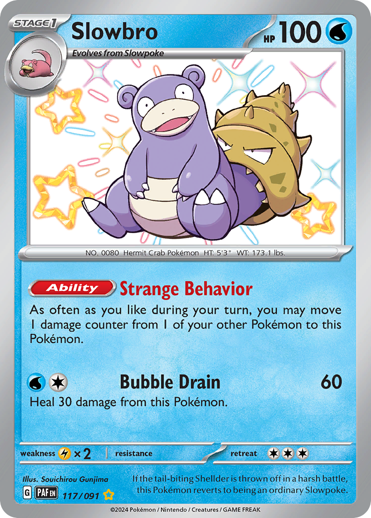 Slowbro 117 Shiny Rare card from Paldean Fates