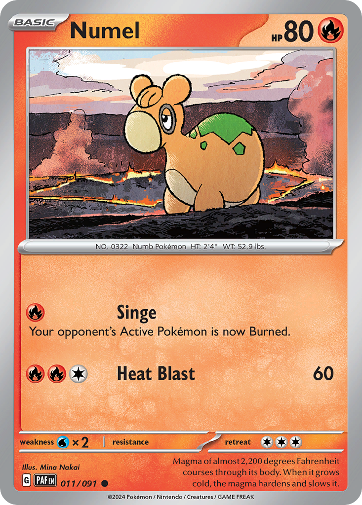 Numel 11 Common card from Paldean Fates