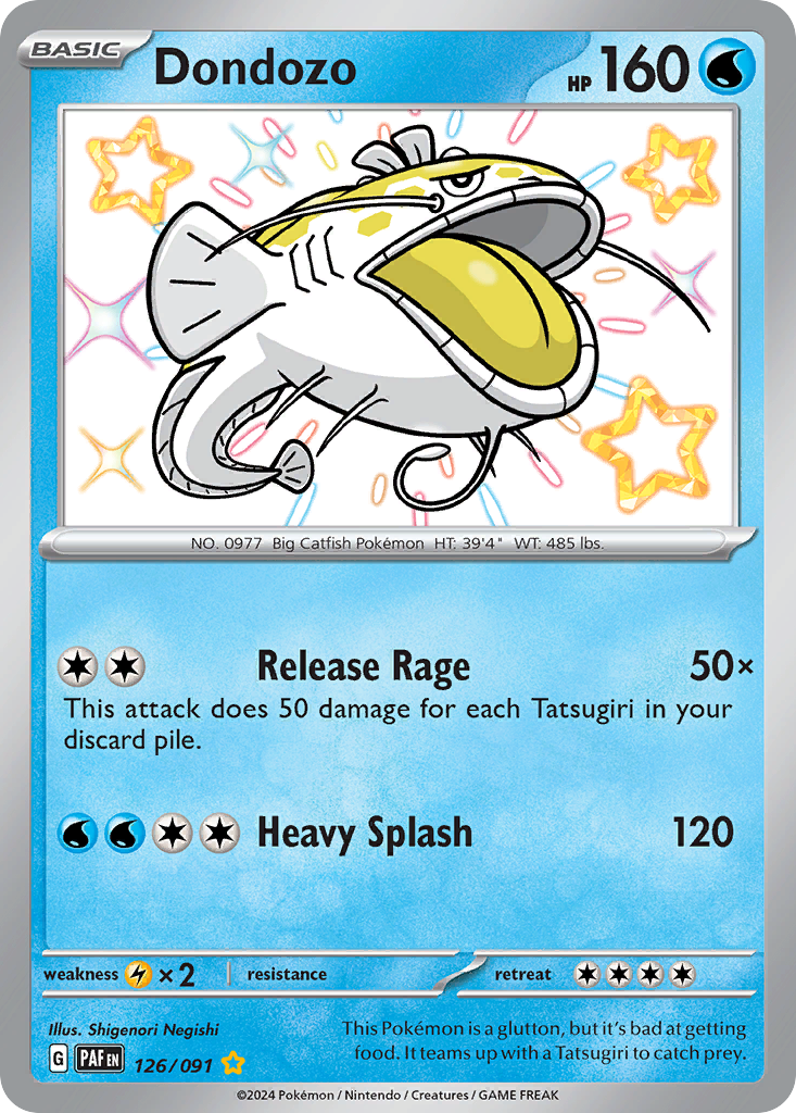 Dondozo 126 Shiny Rare card from Paldean Fates