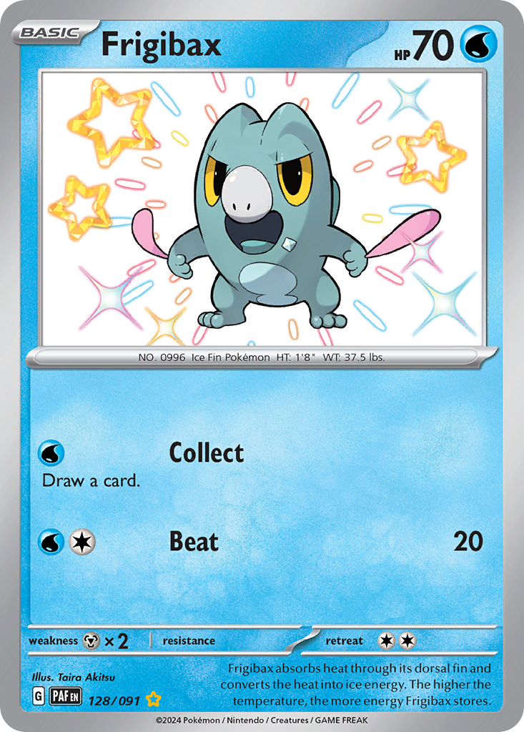 Frigibax 128/91 Shiny Rare card from Paldean Fates