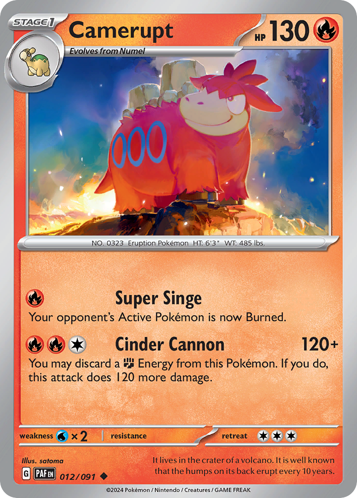 Camerupt 12 Uncommon card from Paldean Fates