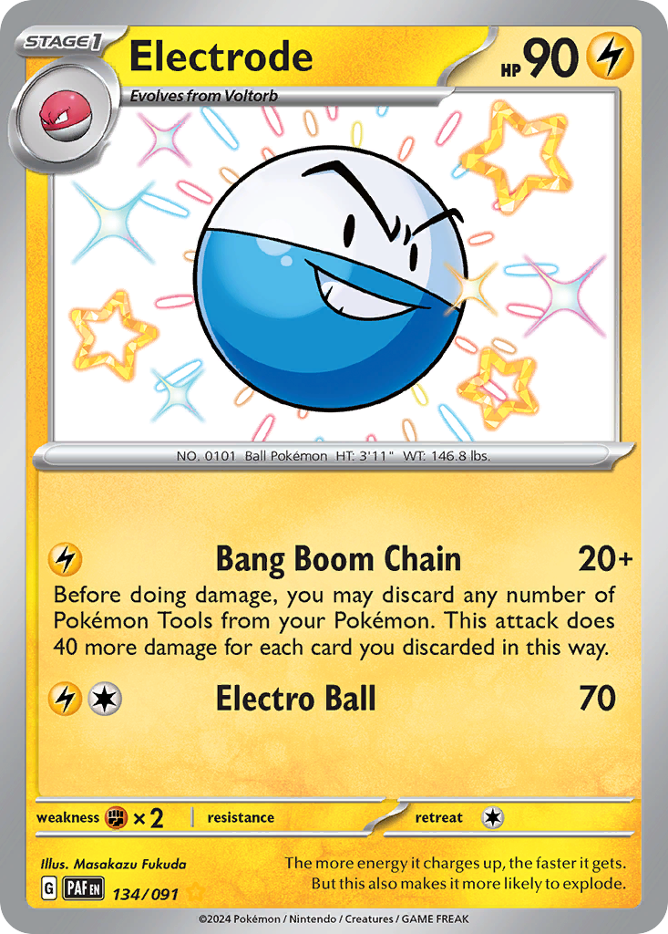 Electrode 134/91 Shiny Rare card from Paldean Fates