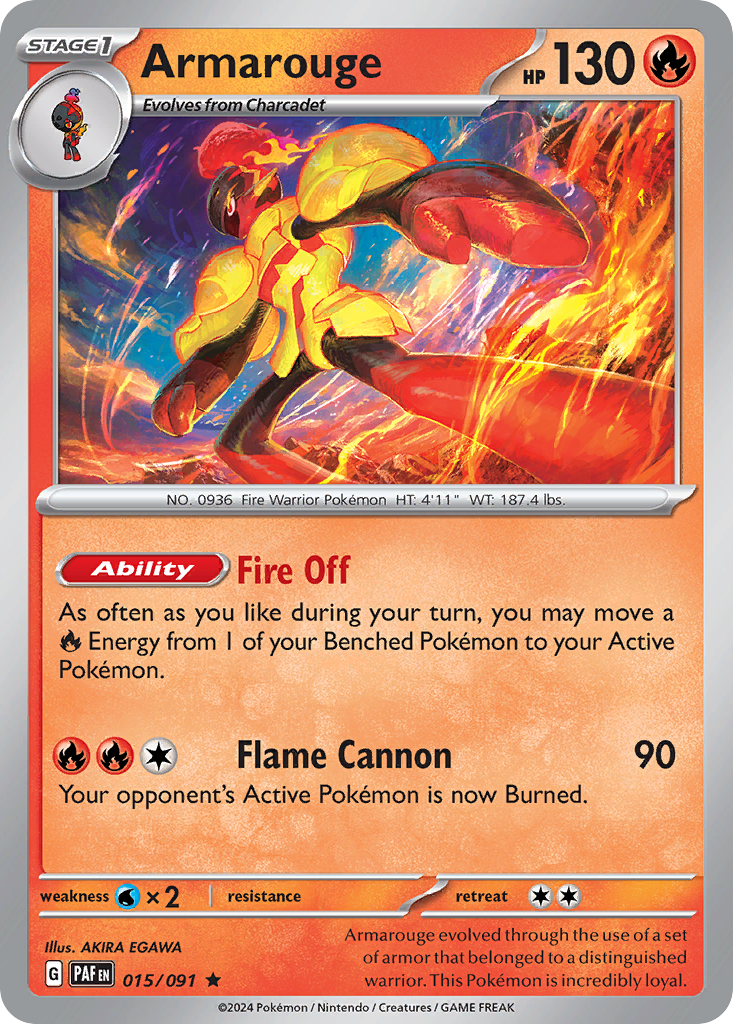 Armarouge 15 Rare card from Paldean Fates