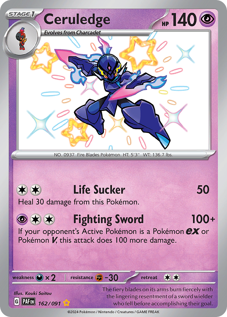 Ceruledge 162 Shiny Rare card from Paldean Fates