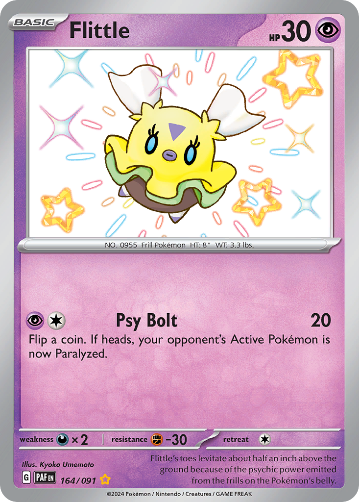 Flittle 164 Shiny Rare card from Paldean Fates