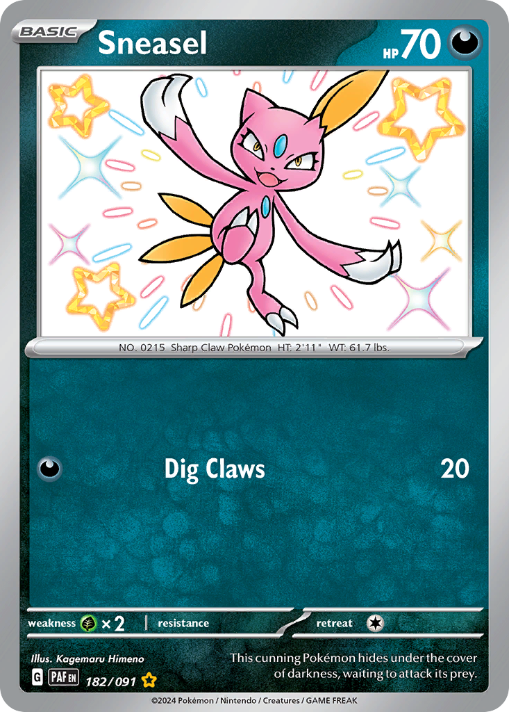 Sneasel 182 Shiny Rare card from Paldean Fates