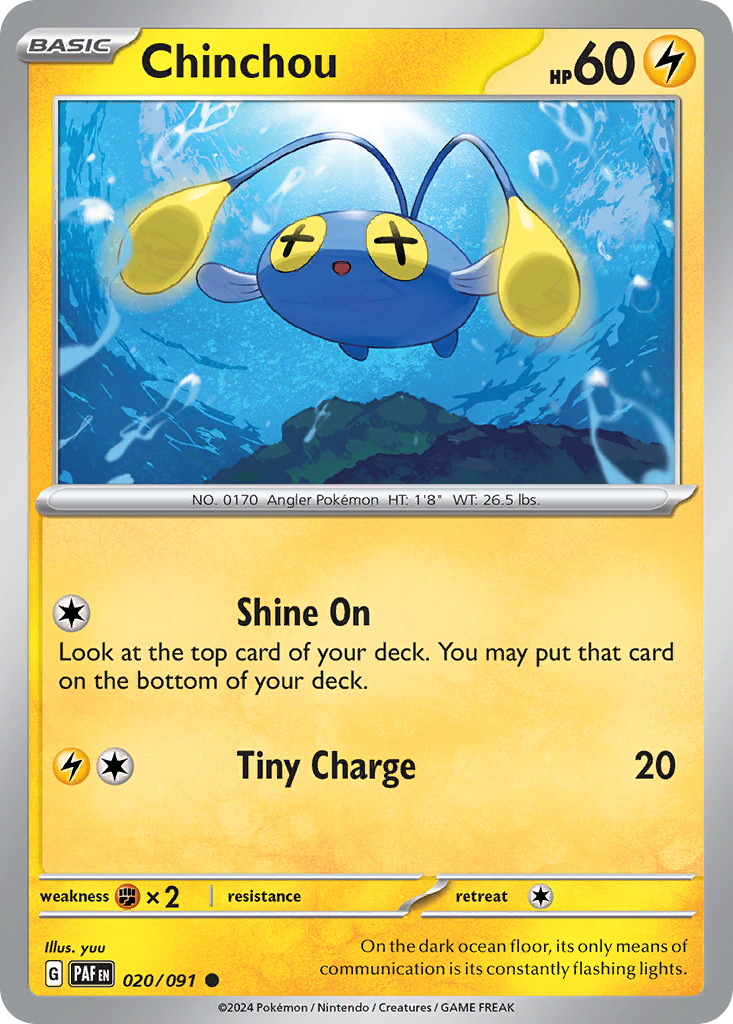 Chinchou 20 Common card from Paldean Fates