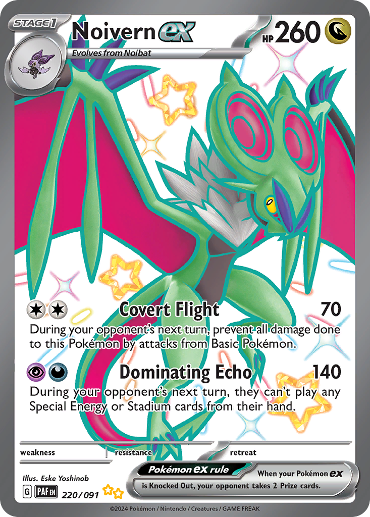 Noivern ex 220 Shiny Ultra Rare card from Paldean Fates