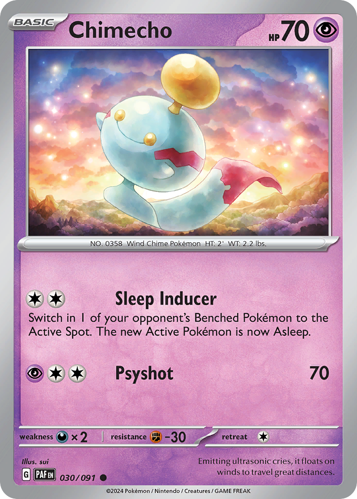 Chimecho 30/91 Common card from Paldean Fates