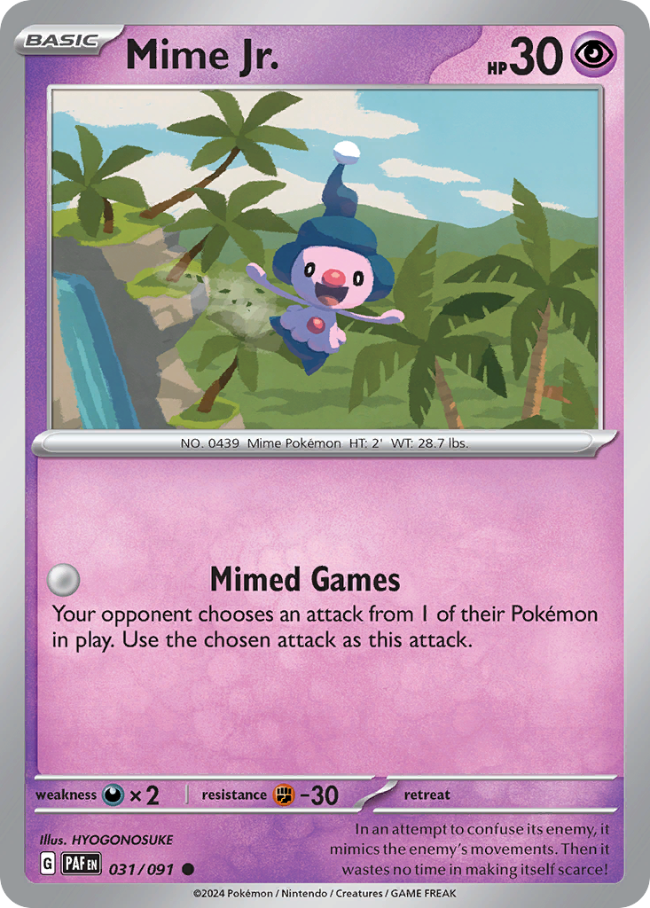 Mime Jr. 31 Common card from Paldean Fates