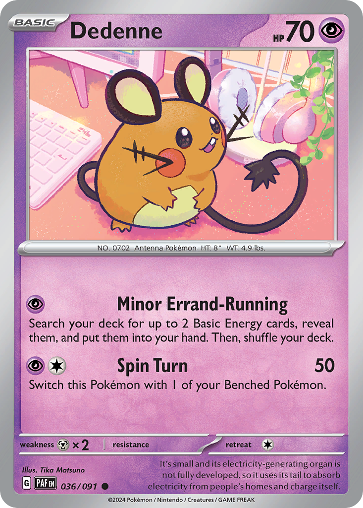 Dedenne 36 Common card from Paldean Fates