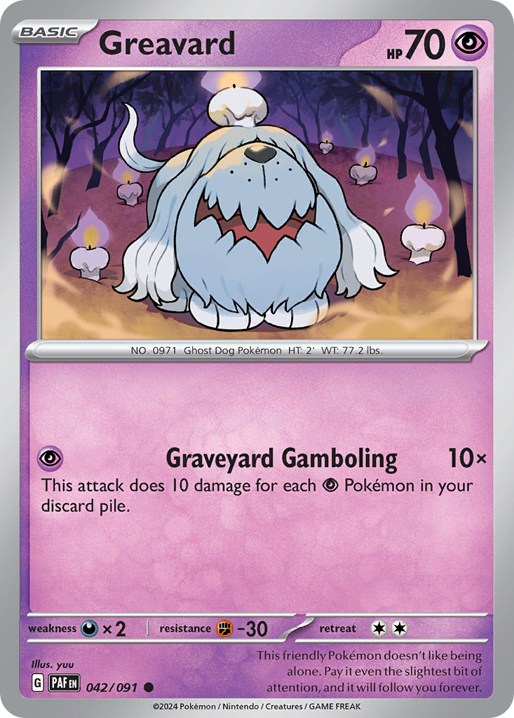 Greavard 42 Common card from Paldean Fates