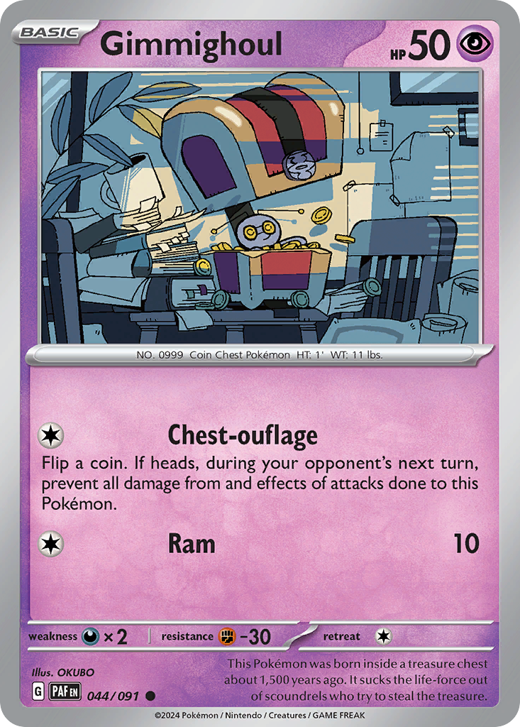 Gimmighoul 44/91 Common card from Paldean Fates
