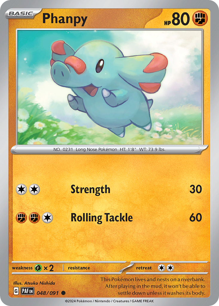 Phanpy 48/91 Common card from Paldean Fates