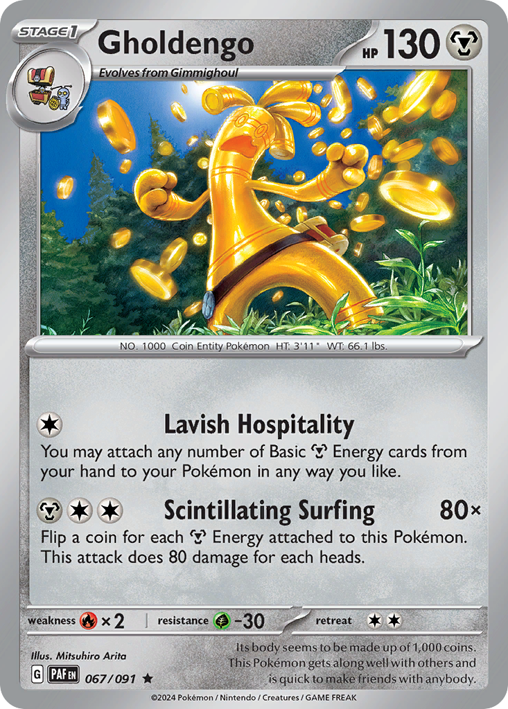Gholdengo 67 Rare card from Paldean Fates