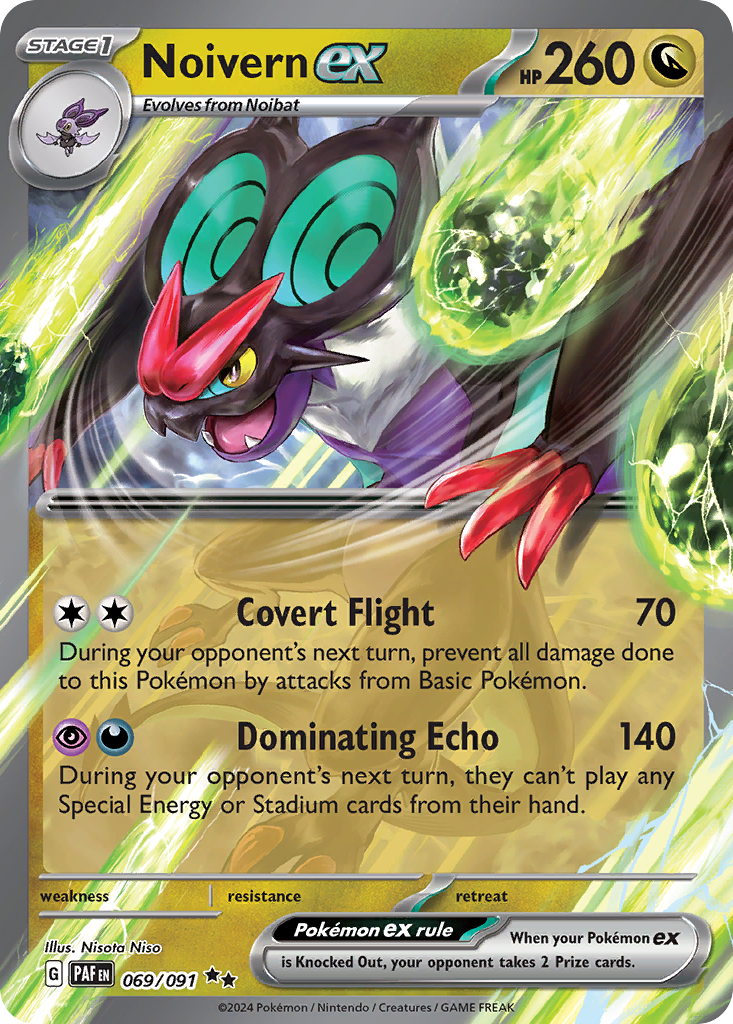 Noivern ex 69 Double Rare card from Paldean Fates