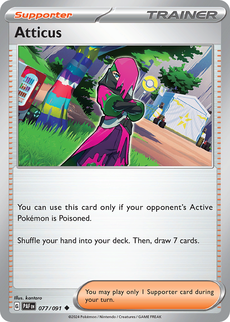 Atticus 77/91 Uncommon card from Paldean Fates