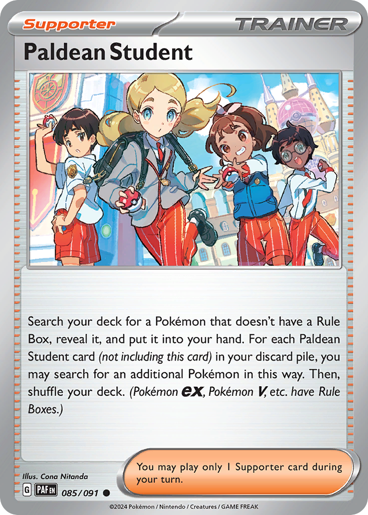 Paldean Student 85 Common card from Paldean Fates