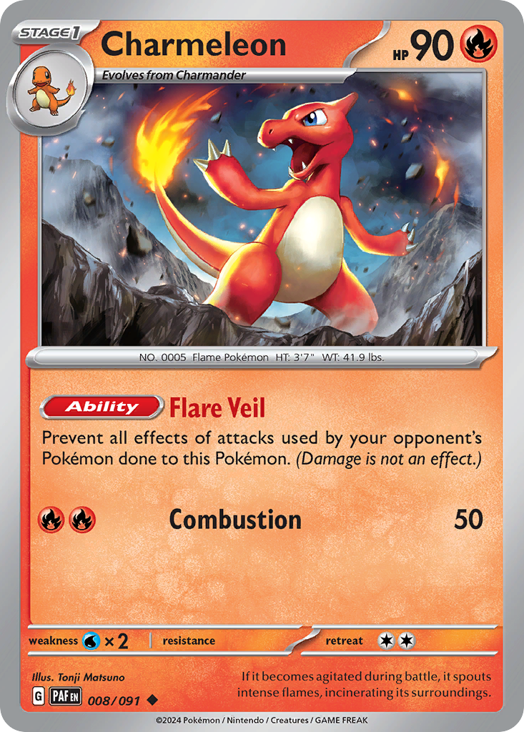 Charmeleon 8 Uncommon card from Paldean Fates