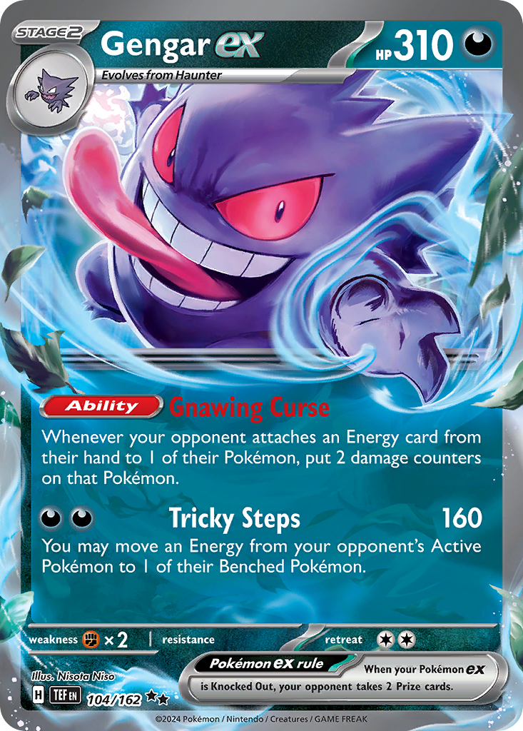 Gengar ex 104/162 Double Rare card from Temporal Forces