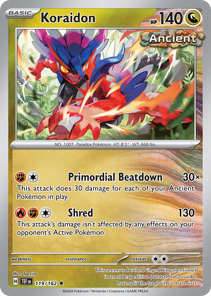 Koraidon 119/162 Rare card from Temporal Forces