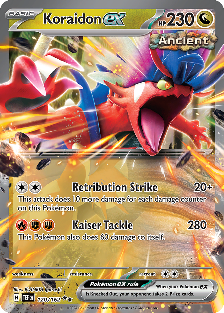 Koraidon ex 120 Double Rare card from Temporal Forces