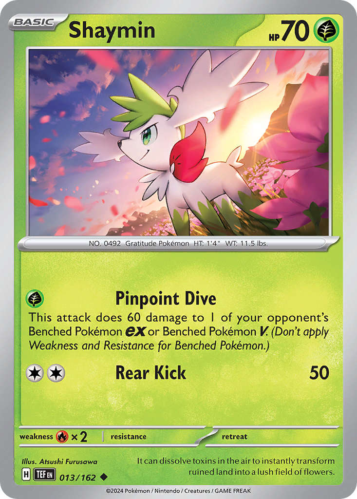 Shaymin 13 Uncommon card from Temporal Forces