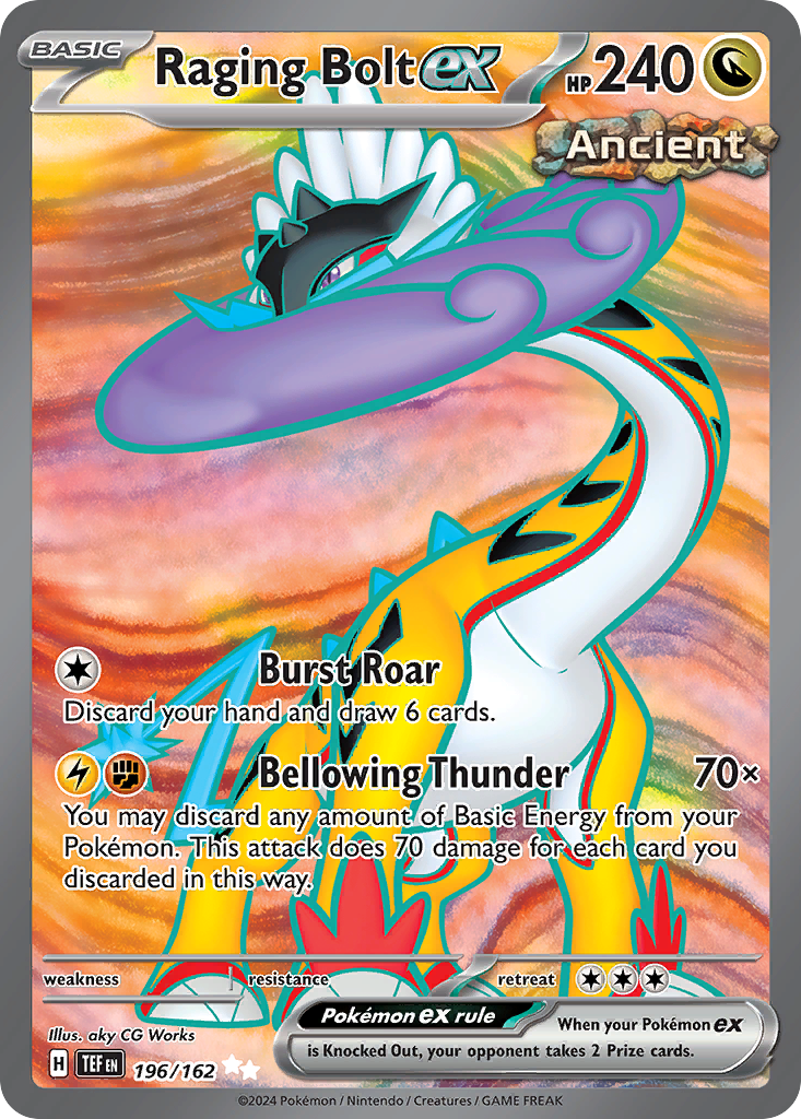 Raging Bolt ex 196 Ultra Rare card from Temporal Forces