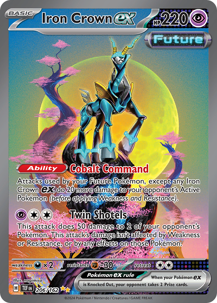 Iron Crown ex 206 Special Illustration Rare card from Temporal Forces